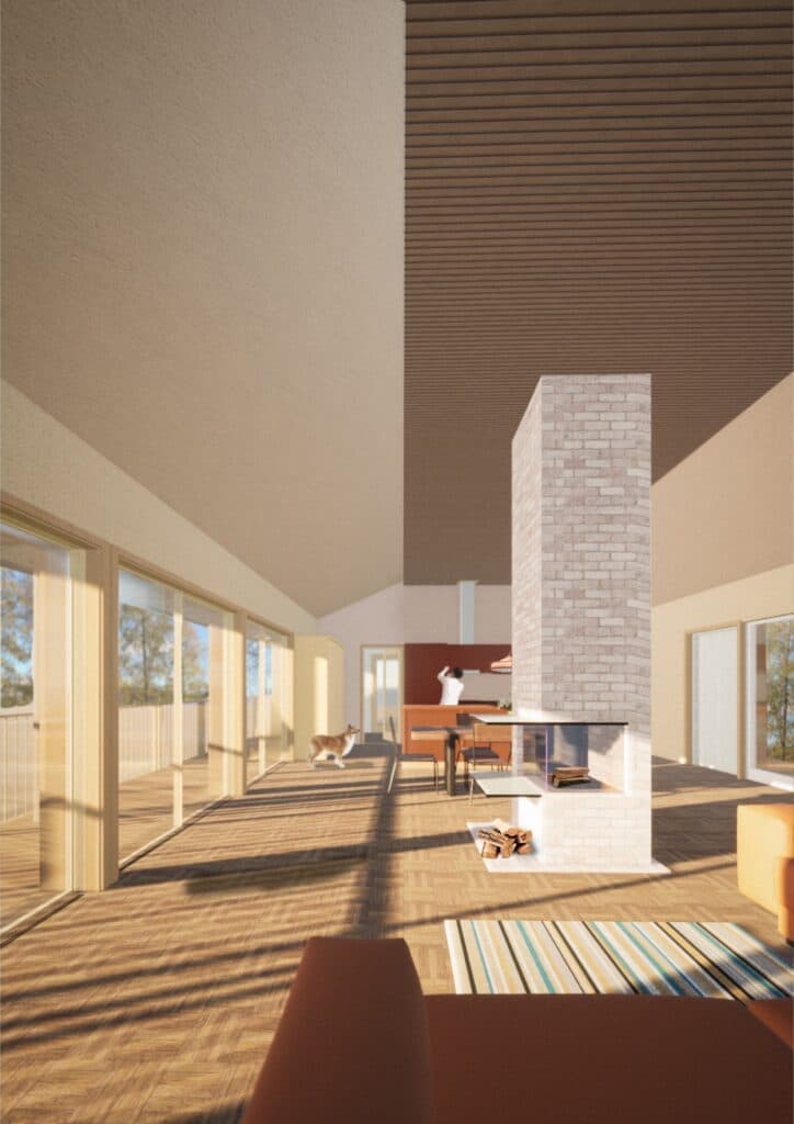 Havainnekuva olohuoneesta