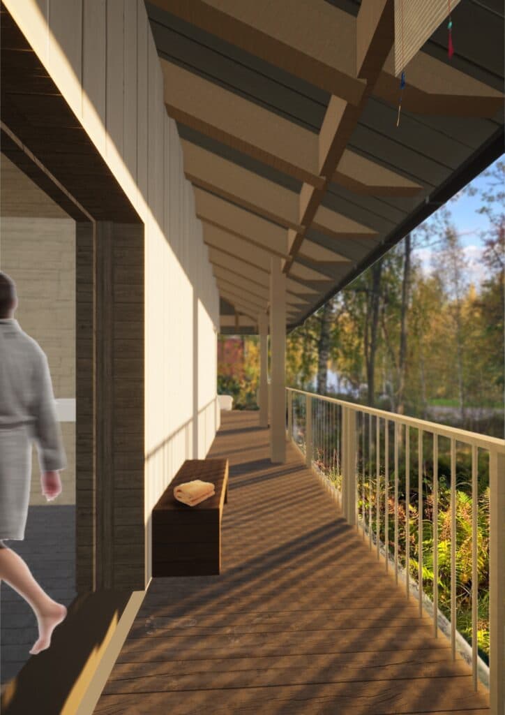 Havainnekuva saunaterassista